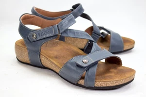 Taos Universe Womens Sz EU 40 US 9-9.5 Shoes Blue Leather Comfort Strappy Wedges - Picture 1 of 11