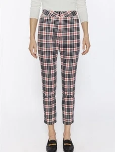 Pantalón a Cuadros J. McLaughlin Para Mujer 8 Yara Terciopelo Winthrop Recortado Fiesta Vacaciones - Imagen 1 de 8