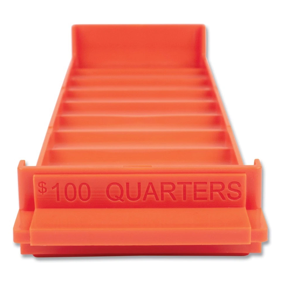 CONTROLTEK 560563 Stackable 10-Compartment Plastic Coin Tray - Orange (2/PK) New