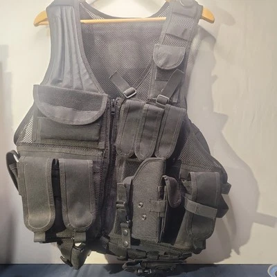 Chaleco Táctico Barska VX-200 Negro Ajustable Mano Derecha con Funda, ⭐️⭐️⭐️⭐️⭐️⭐️ Foto 1 de 4