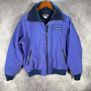 Vintage Lands End Jacket Womens Medium The Squall Fleece Lined Full Zip Purple - Picture 1 of 5