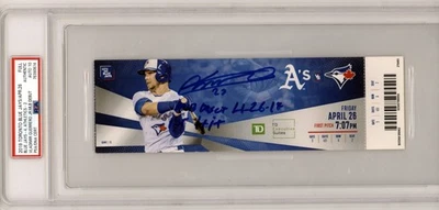 Vladimir Guerrero Jr. Signed MLB Debut & First Hit Full Ticket 2 Ins PSA 10 Auto - Image 1 of 4