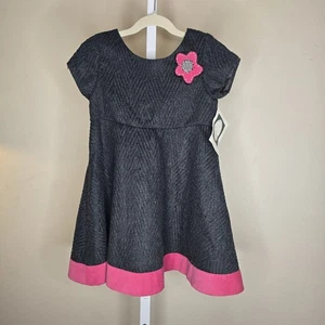 Isabel Garreton Mädchen Kleid 4 grau rosa Wollmischung Kurzarm knielang - Bild 1 von 14