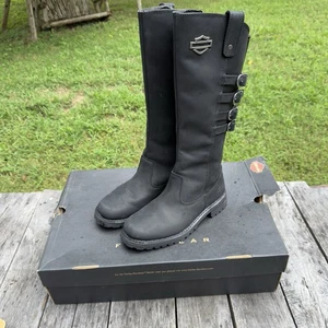 Botas Harley Davidson para mujer 8 M negras 15" de alto cuero Josi motocicleta D87038 - Imagen 1 de 10