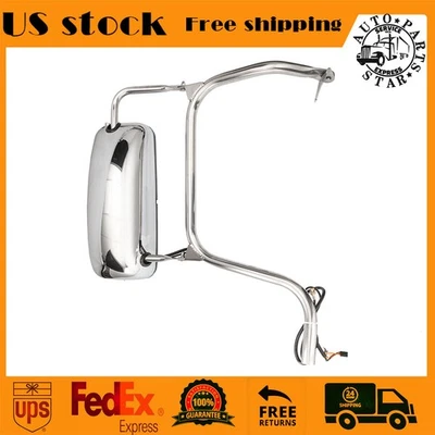 Espejo de puerta de acero inoxidable eléctrico y térmico para Peterbilt 389 386 lado del pasajero Foto 1 de 4