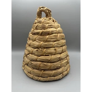 Cesta de hierba de centeno en espiral Bee Skep de colección casa de campo granja núcleo - Imagen 1 de 6