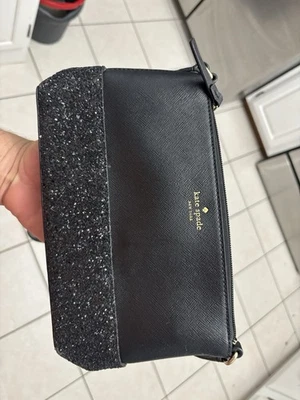 Kate Spade Ramey Greta Court через плечо: красивая черная кожа - блестящий новый - Изображение 1 из 4