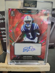 josh downs Rookie Autograph Red Prizm Wildcard 1/1 - Picture 1 of 4