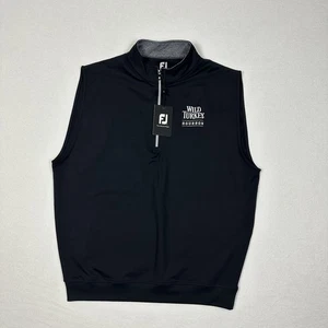 Footjoy Vest Men's L Half Zip Golf Pullover Gathered Waist Black Embroidered NWT - Picture 1 of 11