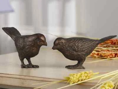 Болтливая птица пара скульптура бронзовая отделка металлическая фигурка птицы 6 «L - Изображение 1 из 2