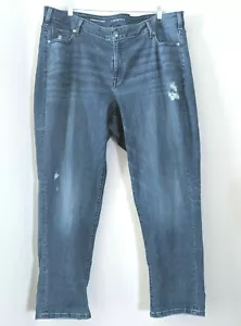 Lane Bryant Jeans Women 22 R Straight Cropped Stretch Ripped Distressed Crop - Picture 1 of 6