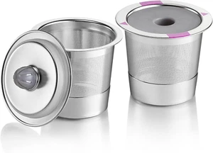2 Stainless Steel Reusable K Cups for Keurig Coffee Makers - Refillable Kcups Co - Picture 1 of 12