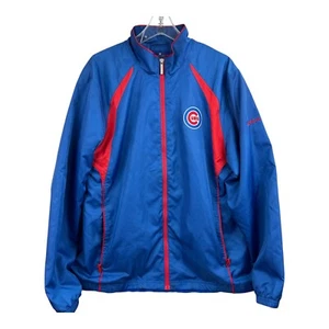 Chicago Cubs MLB Reebok Windbreaker Jacket Large Genuine Merchandise Blue Red - Picture 1 of 12