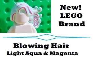 Lego Minifigur Haar Highlights Light Aqua Meerjungfrau Fee Prinzessin lang blasen - Bild 1 von 1