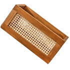  Solid Wood Vintage Rattan Storage Box Wooden Woven Basket Bamboo Bin