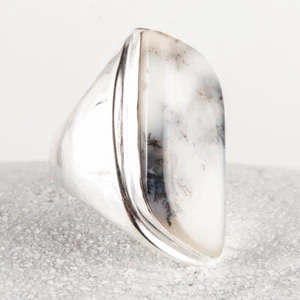 Zauberhaft schöner, sehr edler Silber Ring, Siegel, Dendriten Opal, Fr. 57 - Bild 1 von 4