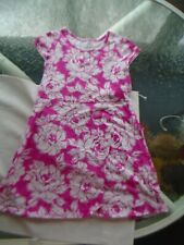 Faded Glory Size M(7/8) Short Sleeve Pink & White Floral Girl's Dress