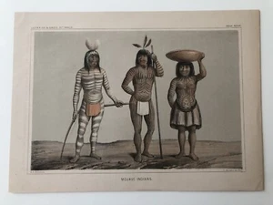 c1855 Litografía de encuesta antigua estampada ejemplos de los indios Mojave #9421 - Imagen 1 de 7