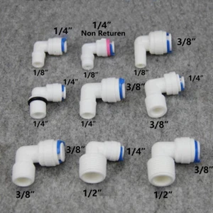 PE Push Fit Male Thread Connector 90° Elbow Drink Dispense Water Filter Ro Unit - Picture 1 of 4