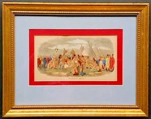 GEORGE CATLIN 1776-1872 - Antique Colored Lithograph - "THE PIPE DANCE" Page 101 - Picture 1 of 9