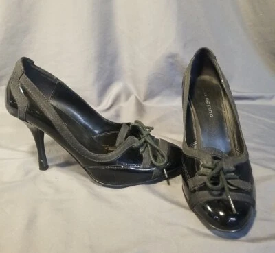 ANN MARINO Women's Black Dress Heels, Lace Tie Shoes Size 7M - Image 1 of 4