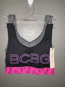 BCBGeneration Gray/ Black/ Pink Seamless Comfort Bra Set Small NWT - Picture 1 of 2