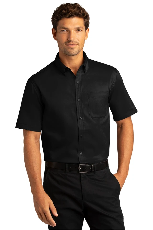 Port Authority W809 Mens Short Sleeve SuperPro React Twill Dress Shirt - Image 1 of 1