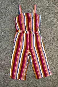 ARIZONA JEAN CO. Jumpsuit Stripped Size XL 100% Rayon Pink/Brown/White/Orange - Picture 1 of 12