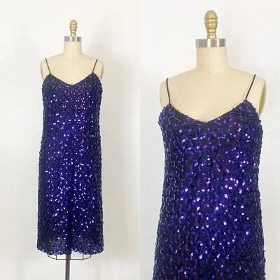 Vestido de cóctel años 80 - Vestido de lentejuelas años 80 - Talla mediana - Grande Foto 1 de 4