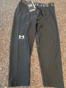 Under Armour YOUTH Boys Medium Black Compression Pants 3/4 Tights Training NWT - Picture 1 of 8