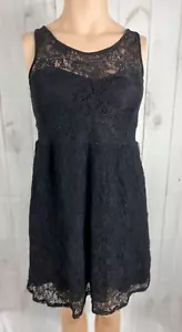 Torrid einfarbig schwarz Spitze Illusion Ausschnitt ärmellos A-Linie Kleid - Größe 18 - Bild 1 von 5
