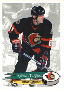 1995-96 Panini Stickers Senators Hockey Card #52 Sylvain Turgeon