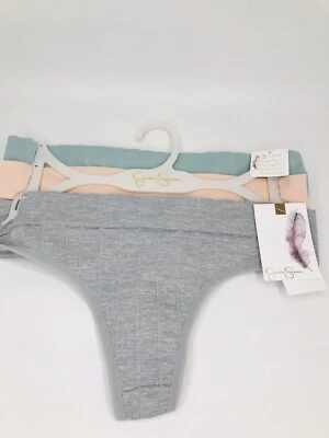 Jessica Simpson Talla S Paquete de 3 Tanga Sin Costuras Gris/Menta/Colores Melocotón Ropa Interior Nueva con Etiquetas Foto 1 de 4