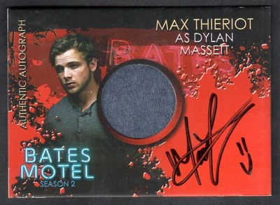 BATES MOTEL 2 SDCC AUTOGRAPH COSTUME CARD #SD-CA5 MAX THIERIOT (VARIANT #1/5) - Image 1 of 3