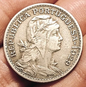 Portugal 50 centavos 1929 coin (XF! SCARCE!) - Picture 1 of 2