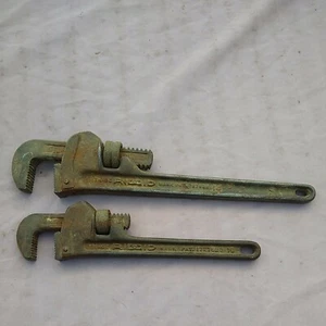 VTG RIDGID 14" & 10" PIPE/MONKEY WRENCHES set- RIDGE CO. ELYRIA, OHIO - Picture 1 of 8