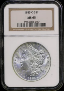 1885-O Morgan NGC MS-65 Bright White Silver Dollar Coin New Orleans Mint  BU++ - Picture 1 of 2