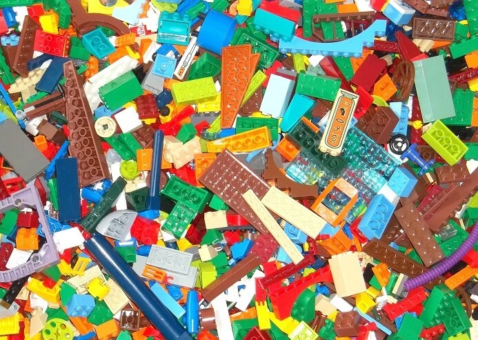 LEGO 1 KG Kilo Sonderfarben bunt gemischt Kiloware Konvolut City Ninjago tan - Bild 1 von 1