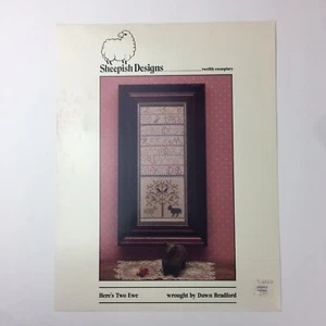 HERE'S TWO EWE SAMPLER - CROSS STITCH CHART-SHEEPISH DESIGNS Bradford - Picture 1 of 2