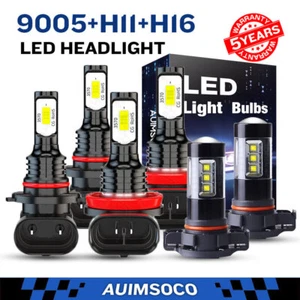 LED Headlight HI-Lo Fog Light Bulbs 6x For Chevy Silverado 1500 2500HD 2007-2015 - Imagen 1 de 15