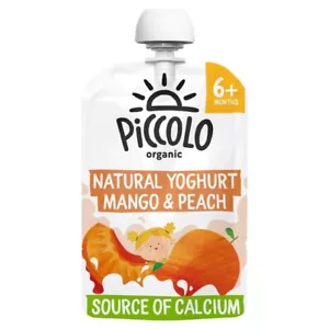 Piccolo Organic Natural Yoghurt Mango & Peach Stage 1 - 100g - Picture 1 of 1