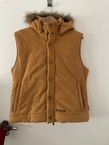 Weste BURTON Kapuze abnehmbar Größe L Stickerei snowboard CARAMEL - Bild 1 von 14