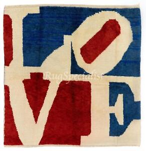 Valentines Day Rug | Modern Pop Art Love Carpet | %100 Wool | Valentines Gifts