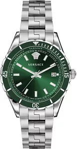 Versace VE3A01022 Hellenyium grün silber Edelstahl Armband Uhr Herren NEU - Picture 1 of 8