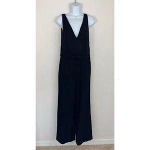 Rebecca Taylor Black Tweed Jumpsuit Size 4 NWT $495 Wide Leg Sleeveless V-Neck - Picture 1 of 11