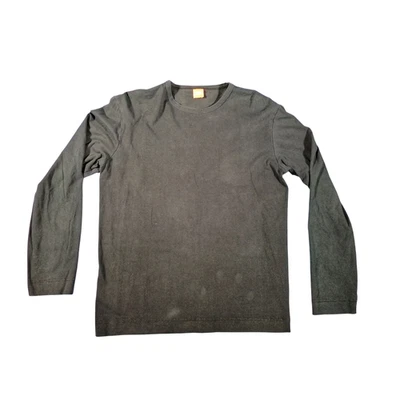 HUGO BOSS Camiseta Negro Talla Mediana Manga Larga Naranja Label Cuello Redondo - Imagen 1 de 4