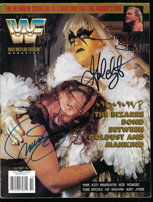 EB3413  GOLDUST  MANKIND  SID  signed Vintage Wrestling Magazine POSTER w/COA - Image 1 of 4