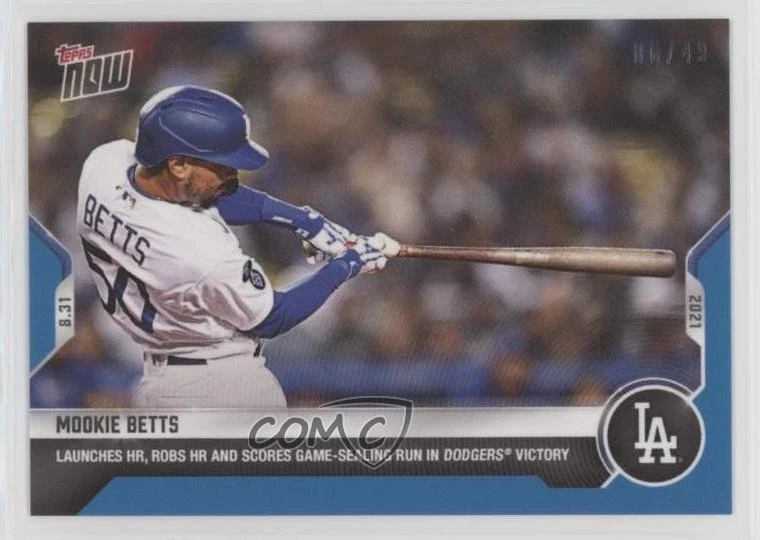 2021 Topps Now Blue /49 Mookie Betts #740 - Image 1 of 2