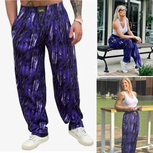California Crazee Wear Galaxy Bodybuilding Baggy Workout Gym Pants Unisex Large - Picture 1 of 14