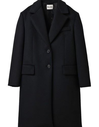 Cappotto Miu Miu monopetto in velluto nero MS1987 13SD F0002 63210774